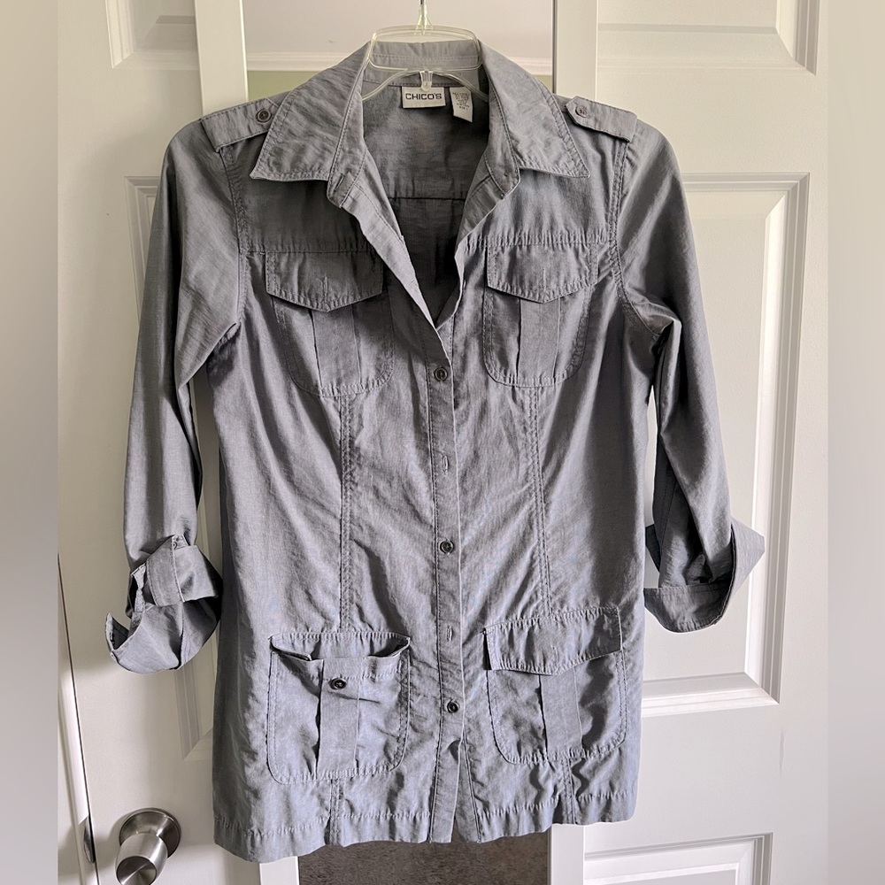 1 - Chico’s Shirt Dress - Blue